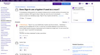 Does Sign-In use a hyphen if used as a noun? | Yahoo Answers