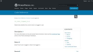 is_user_logged_in() | Function | WordPress Developer Resources