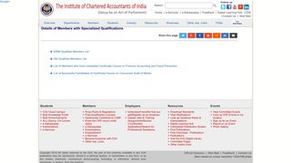 Details of Members with Specialized Qualifications - ICAI - The ...