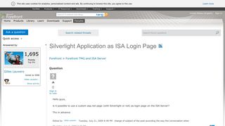 Silverlight Application as ISA Login Page - Microsoft