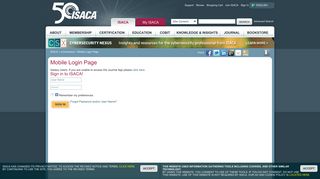 Mobile Login Page - www.Isaca.org.