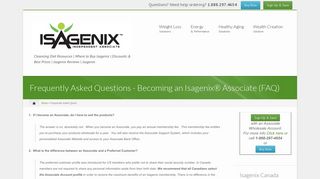 Frequently Asked Questions - Becoming an Isagenix® Associate ...