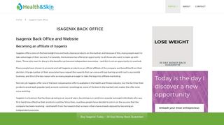 Isagenix back office - Health & Skin Change