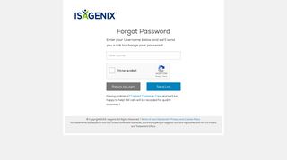 Forgot Password - Isagenix Back Office