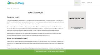 Isagenix login - Health & Skin Change