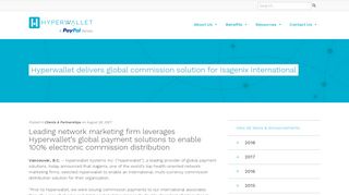 Hyperwallet delivers global commission solution for Isagenix ...