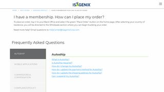 I have a membership. How can I place my order? - Isagenix