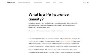 What is a Life Insurance Annuity? - Policygenius