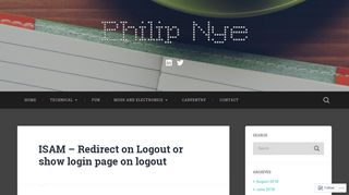 ISAM – Redirect on Logout or show login page on logout – Philip Nye