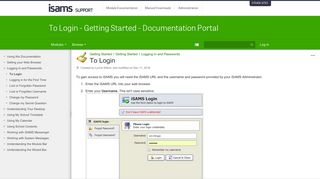 To Login - Getting Started - Documentation Portal - iSAMS ...