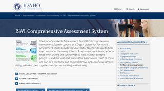 ISAT Comprehensive Assessment System / Assessment ...