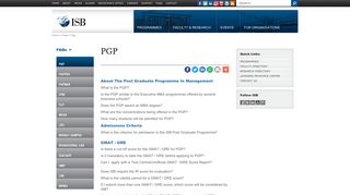 PGP FAQs | Post Graduate Programme in Management | Indian ... - ISB