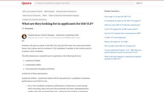What are they looking for in applicants for ISB YLP? - Quora