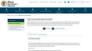 ISBE Education Data Systems - Illinois State Board of Education