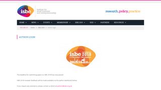 Author login - ISBE - Institute for Small Business and Entrepreneurship