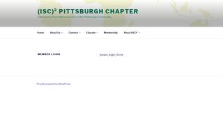Member Login – (ISC)² Pittsburgh Chapter