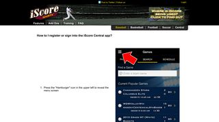 iScore Baseball | FAQ - How to I register or sign into the iScore Central ...