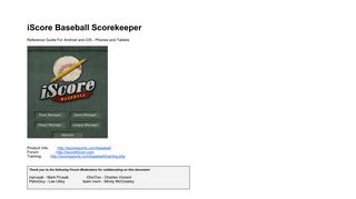iScore User Manual v4.0 - iScore Sports