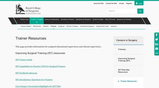 Trainer Resources — Royal College of Surgeons