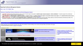 Start Page of the Conference Management System