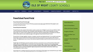 PowerSchool Parent Portal - Miscellaneous - Isle of Wight County ...
