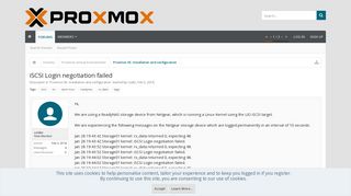 iSCSI Login negotiation failed | Proxmox Support Forum