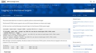 Logging in to discovered targets - IBM