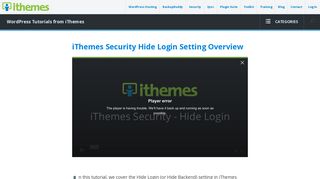 iThemes Security Hide Login Setting Overview | iThemes