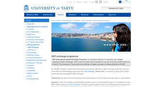 ISEP-exchange programme | University of Tartu