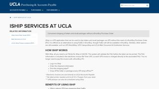 iShip Services at UCLA | UCLA Purchasing & Accounts Payable