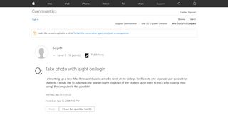 Take photo with isight on login - Apple Community - Apple Discussions