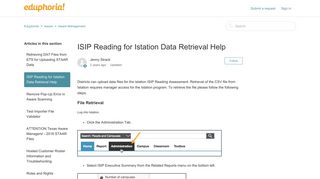 ISIP Reading for Istation Data Retrieval Help – Eduphoria!