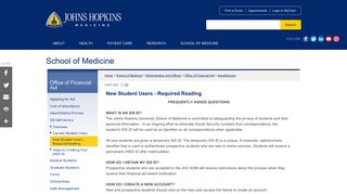 New Student Users - Required Reading - Johns Hopkins Medicine