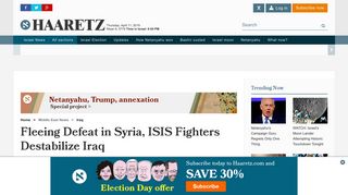 Fleeing defeat in Syria, ISIS fighters destabilize Iraq - Iraq - Haaretz.com