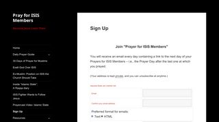 Sign Up - Pray for ISIS Members