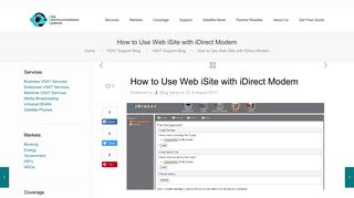 How to Use Web iSite with iDirect Modem