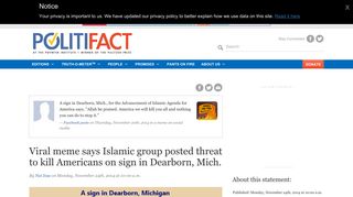 Viral meme says Islamic group posted threat to kill Americans on sign ...
