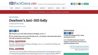 Dearborn's Anti-ISIS Rally - FactCheck.org