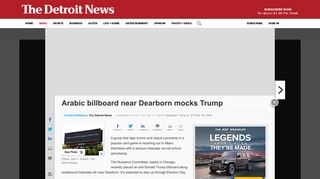 Arabic billboard near Dearborn mocks Trump - Detroit News