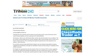Island Luck to close all money transfer accounts | The Tribune