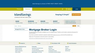 Island Savings - Mortgage Broker Login