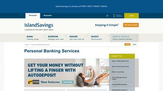 Island Savings - Personal Banking Services