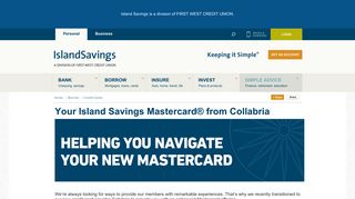Island Savings - Your Island Savings Mastercard® from Collabria