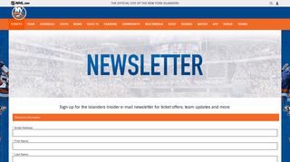 New York Islanders - Newsletter | New York Islanders - NHL.com