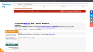 Scam email - Mrs. Caroline Anderson - Scammed.by