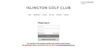 Islington Golf Club - Login