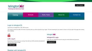 Log In | IslingtonCS - Training and Services Hub
