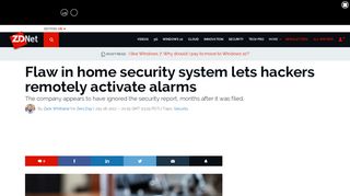 Flaw in home security system lets hackers remotely activate alarms ...