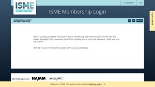 ISME Membership Login - International Society for Music Education