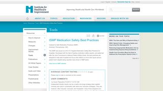 Institute for Healthcare Improvement: ISMP Medication Safety Best ...